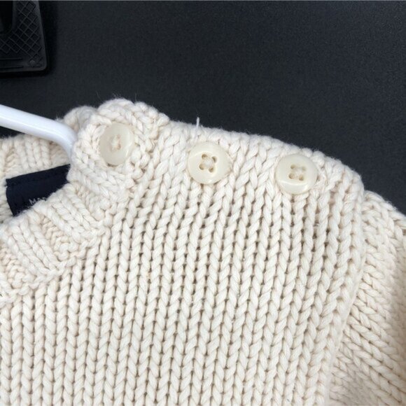 Ralph Lauren Kids Knit American Flag Sweater Girls 4T Ivory/Beige Cotton - Picture 5 of 9